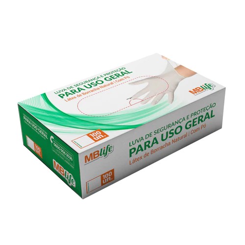 Luva de Procedimento MBLife Vinil com Pó